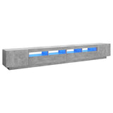 NNEVL TV Cabinet with LED Lights Concrete Grey 300x35x40 cm