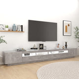 NNEVL TV Cabinet with LED Lights Concrete Grey 300x35x40 cm
