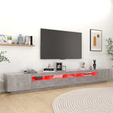 NNEVL TV Cabinet with LED Lights Concrete Grey 300x35x40 cm