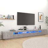 NNEVL TV Cabinet with LED Lights Concrete Grey 300x35x40 cm