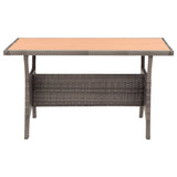 NNEVL Garden Table Grey 120x70x66 cm Poly Rattan