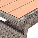 NNEVL Garden Table Grey 120x70x66 cm Poly Rattan