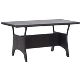 NNEVL Garden Table Black 120x70x66 cm Poly Rattan