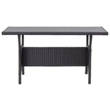 NNEVL Garden Table Black 120x70x66 cm Poly Rattan
