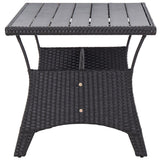 NNEVL Garden Table Black 120x70x66 cm Poly Rattan