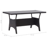 NNEVL Garden Table Black 120x70x66 cm Poly Rattan