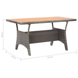 NNEVL Garden Table Grey 120x70x66 cm Solid Acacia Wood