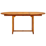 NNEVL Garden Dining Table (120-170)x80x75 cm Solid Acacia Wood