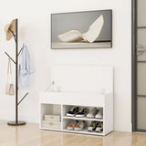 NNEVL Shoe Bench White 80x30x45 cm Chipboard