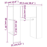 NNEVL Hallway Cabinet High Gloss White 97.5x37x99 cm Engineered Wood