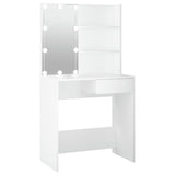 NNEVL Dressing Table with LED White 74.5x40x141 cm