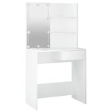 NNEVL Dressing Table with LED White 74.5x40x141 cm