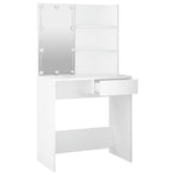 NNEVL Dressing Table with LED White 74.5x40x141 cm