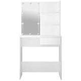 NNEVL Dressing Table with LED White 74.5x40x141 cm