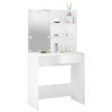 NNEVL Dressing Table with LED White 74.5x40x141 cm