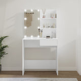 NNEVL Dressing Table with LED White 74.5x40x141 cm