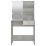 NNEVL Dressing Table with LED Concrete Grey 74.5x40x141 cm