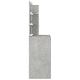 NNEVL Dressing Table with LED Concrete Grey 74.5x40x141 cm