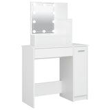 NNEVL Dressing Table with LED White 86.5x35x136 cm