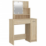 NNEVL Dressing Table with LED Sonoma Oak 86.5x35x136 cm