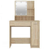 NNEVL Dressing Table with LED Sonoma Oak 86.5x35x136 cm