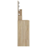 NNEVL Dressing Table with LED Sonoma Oak 86.5x35x136 cm