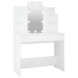 NNEVL Dressing Table with LED White 96x40x142 cm