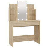 NNEVL Dressing Table with LED Sonoma Oak 96x40x142 cm