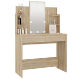 NNEVL Dressing Table with LED Sonoma Oak 96x40x142 cm