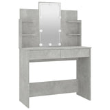 NNEVL Dressing Table with LED Concrete Grey 96x40x142 cm