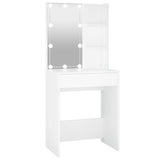 NNEVL Dressing Table with LED White 60x40x140 cm