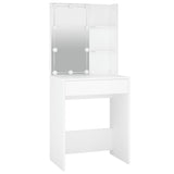 NNEVL Dressing Table with LED White 60x40x140 cm