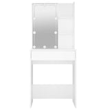 NNEVL Dressing Table with LED White 60x40x140 cm