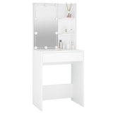 NNEVL Dressing Table with LED White 60x40x140 cm