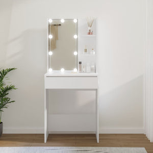 NNEVL Dressing Table with LED White 60x40x140 cm