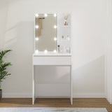 NNEVL Dressing Table with LED White 60x40x140 cm