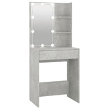 NNEVL Dressing Table with LED Concrete Grey 60x40x140 cm