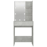 NNEVL Dressing Table with LED Concrete Grey 60x40x140 cm