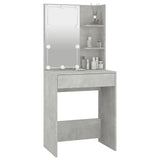 NNEVL Dressing Table with LED Concrete Grey 60x40x140 cm