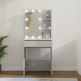 NNEVL Dressing Table with LED Concrete Grey 60x40x140 cm