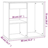 NNEVL Cosmetic Cabinet White 80x40x75 cm Engineered Wood