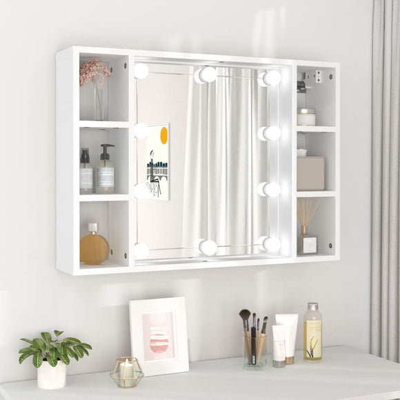 NNEVL Mirror Cabinet with LED White 76x15x55 cm