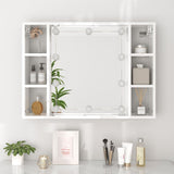 NNEVL Mirror Cabinet with LED High Gloss White 76x15x55 cm