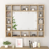 NNEVL Mirror Cabinet with LED Sonoma Oak 91x15x76.5 cm