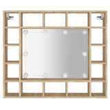 NNEVL Mirror Cabinet with LED Sonoma Oak 91x15x76.5 cm