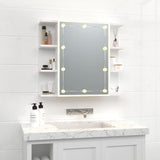 NNEVL Mirror Cabinet with LED White 70x16.5x60 cm