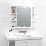 NNEVL Mirror Cabinet with LED White 70x16.5x60 cm