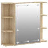 NNEVL Mirror Cabinet with LED Sonoma Oak 70x16.5x60 cm