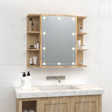 NNEVL Mirror Cabinet with LED Sonoma Oak 70x16.5x60 cm