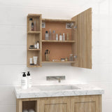 NNEVL Mirror Cabinet with LED Sonoma Oak 70x16.5x60 cm